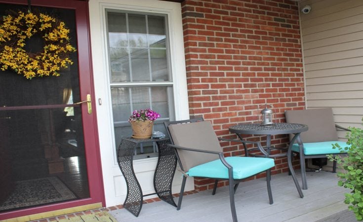 Small Front Porch Transformed with a Patio Bistro Set