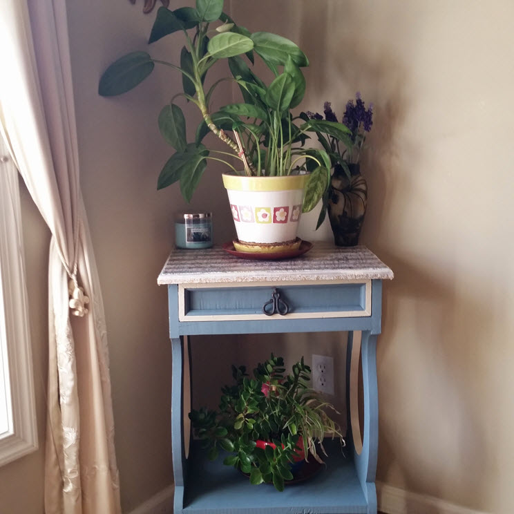 How To Transform A Battered End Table Into A Decorative Plant Stand