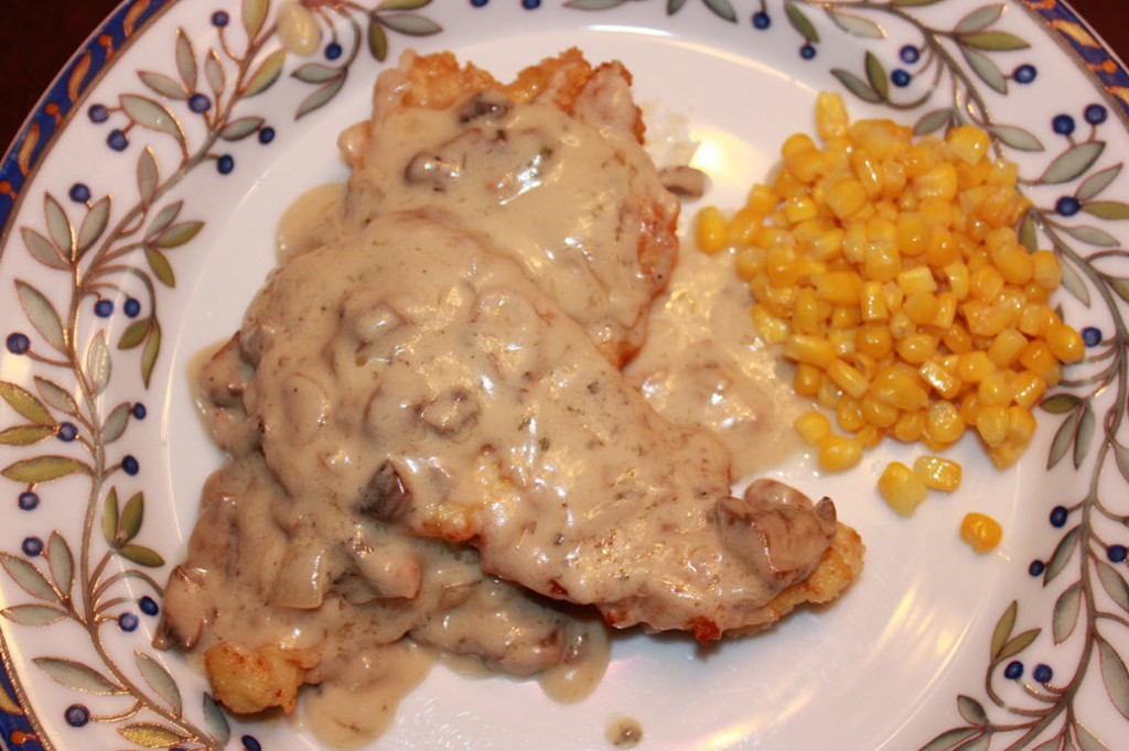 Chicken Cutlets with Mushroom and Onion Cream Sauce Recipe