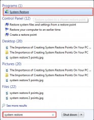 Restoring Your Operating System From A Created Restore Point