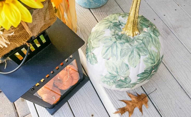 Decoupage Painted Pumpkin