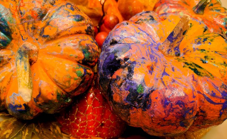 Nail Polish Dipped Pumpkins