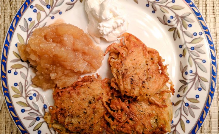 Homemade Applesauce With Potato Latkes