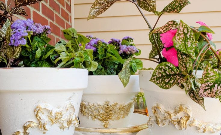 Efex Applique Clay Flower Pots