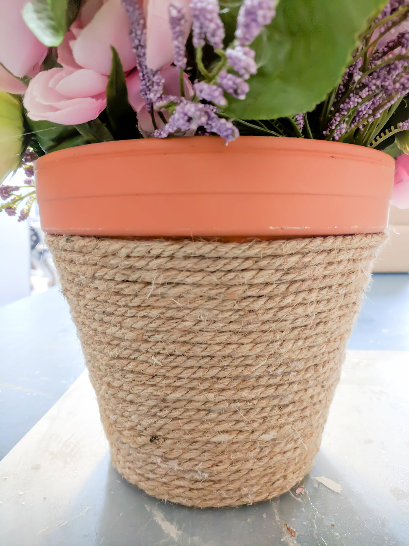 Make A Colorful Jute Wrapped Flower Pot - Easy & Beautiful!