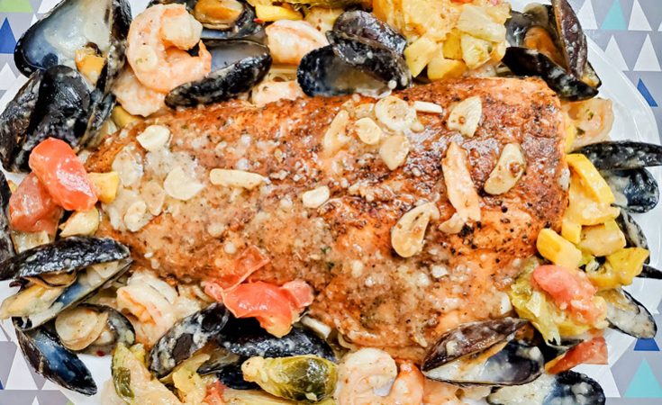 Cedar Planked Atlantic Salmon Seafood Summer Medley