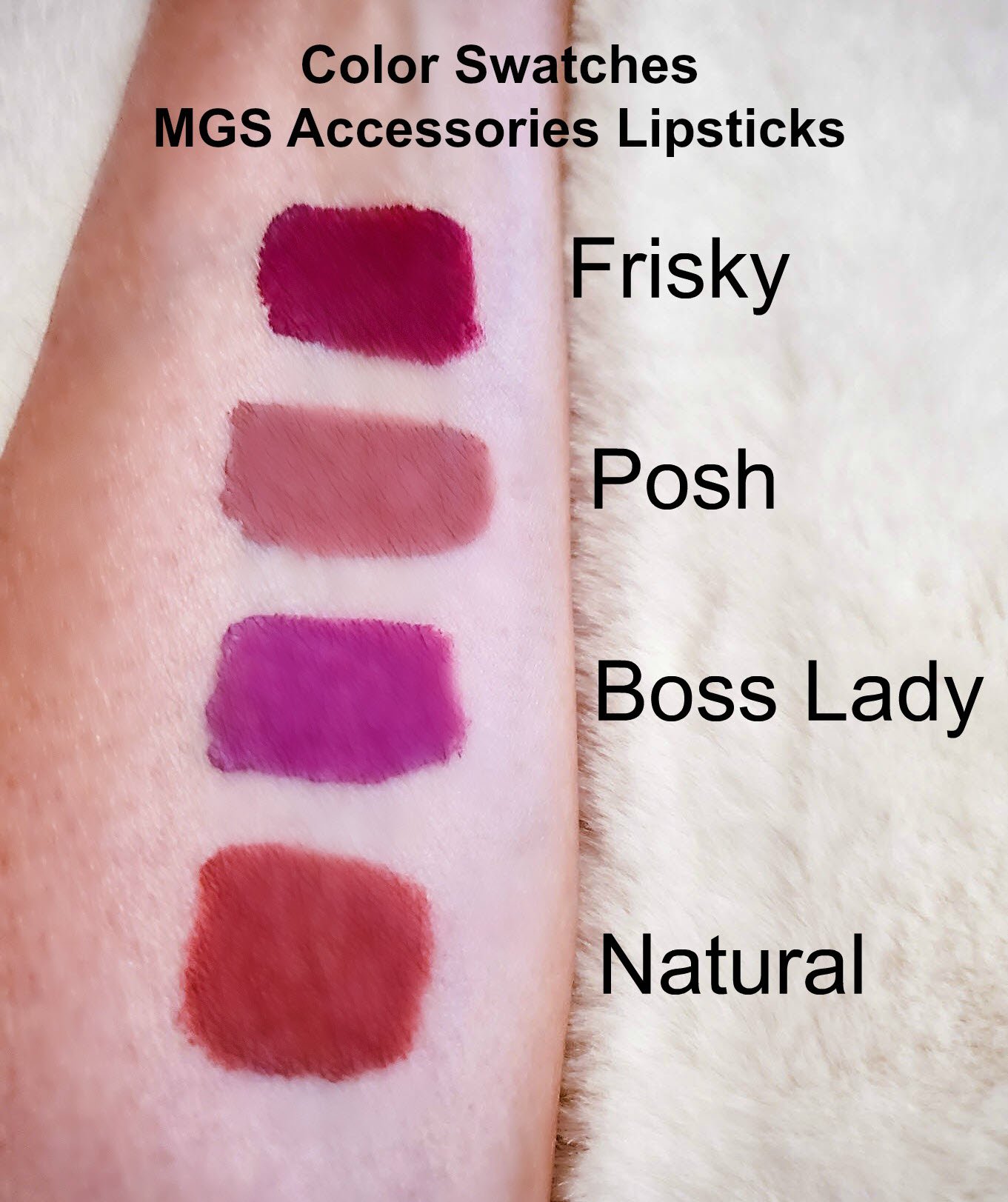 MGS Accessories Lipstick Swatches