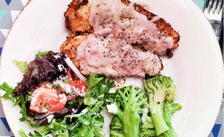 Chicken Cutlets With Savory Strawberry Onion Cream Sauce