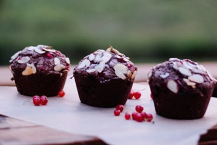 Red Currant Chocolate Almond Muffins