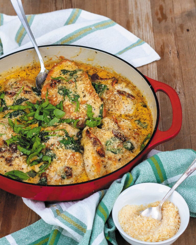 Parmesan Chicken in Sun-Dried Tomato and Cream Sauce